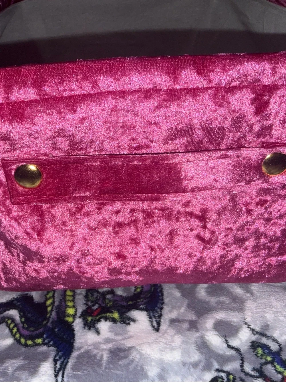 Juicy Couture Pink Velvet Storage Bin Basket with Silver Heart